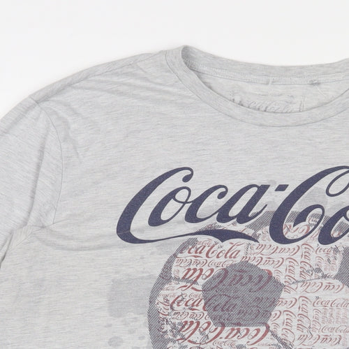 Coca-Cola Mens Grey Cotton T-Shirt Size XL Crew Neck