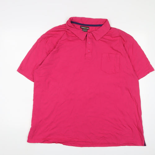 Atlas Mens Pink Cotton Polo Size 3XL Collared Button