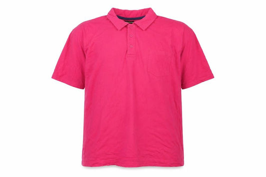 Front view of Atlas men’s pink cotton polo, size 3XL, collared button