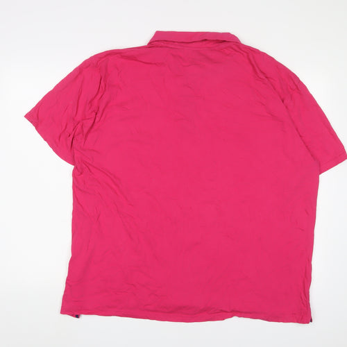 Atlas Mens Pink Cotton Polo Size 3XL Collared Button