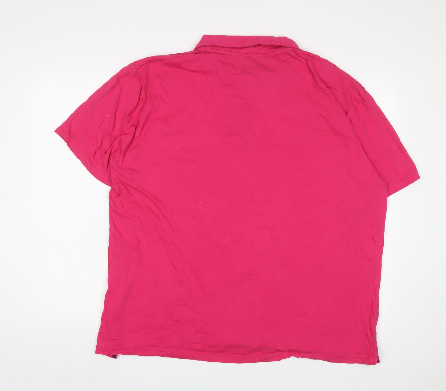 Atlas Mens Pink Cotton Polo Size 3XL Collared Button