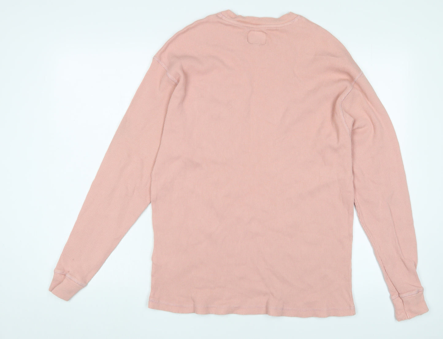Long Gone Mens Pink Crew Neck Cotton Pullover Jumper Size XL Long Sleeve - Logo, Embroidered