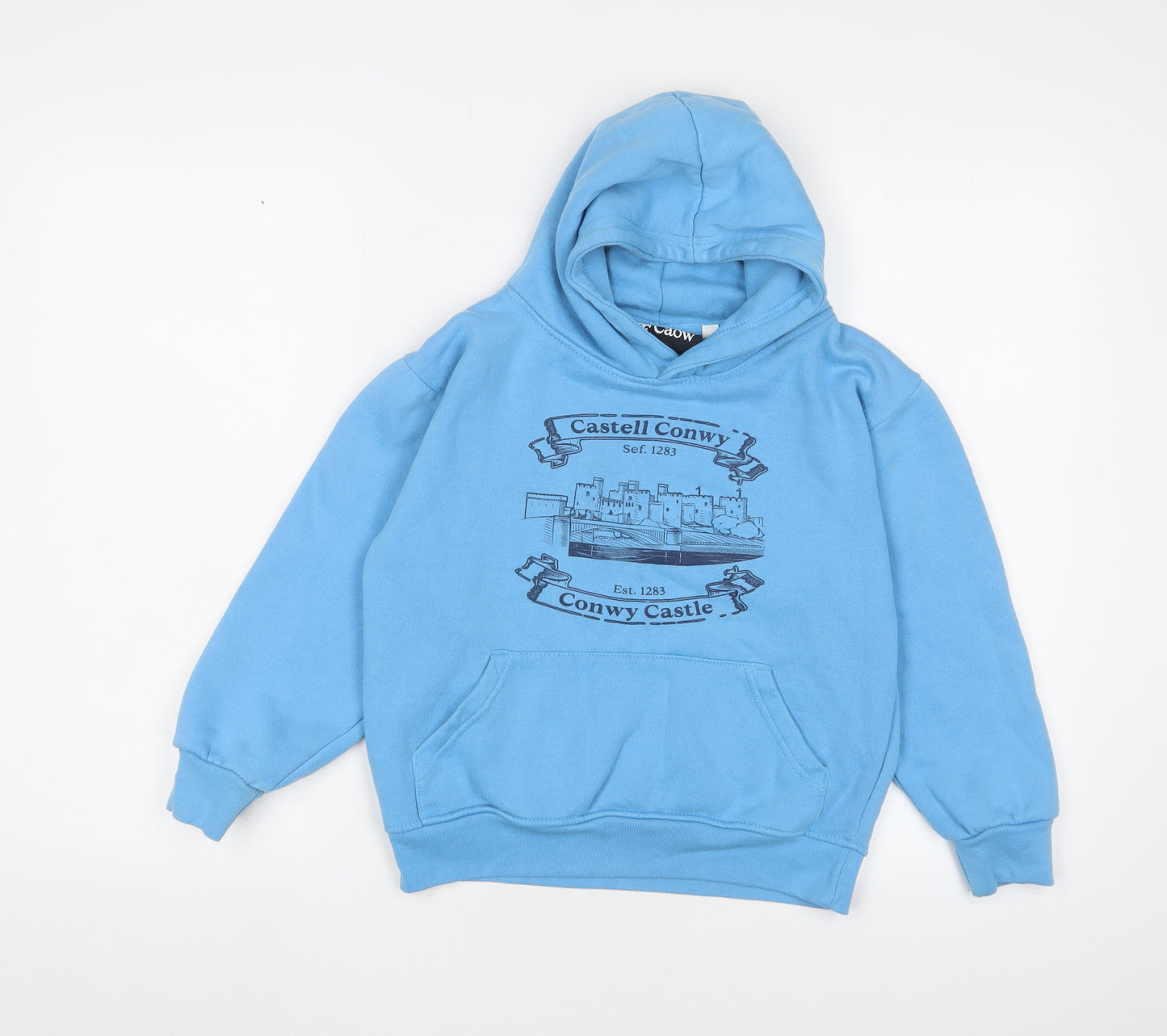 Conwyn Castle Boys Blue Cotton Pullover Hoodie Size 9-10 Years Pullover