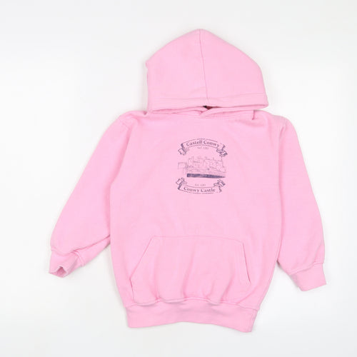 Conwyn Castle Girls Pink Cotton Pullover Hoodie Size 7-8 Years Pullover