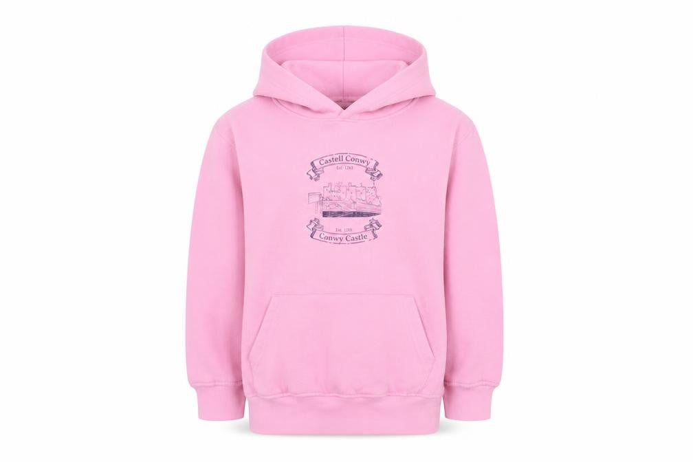 Conwyn Castle Girls Pink Cotton Pullover Hoodie Size 7-8 Years Pullover