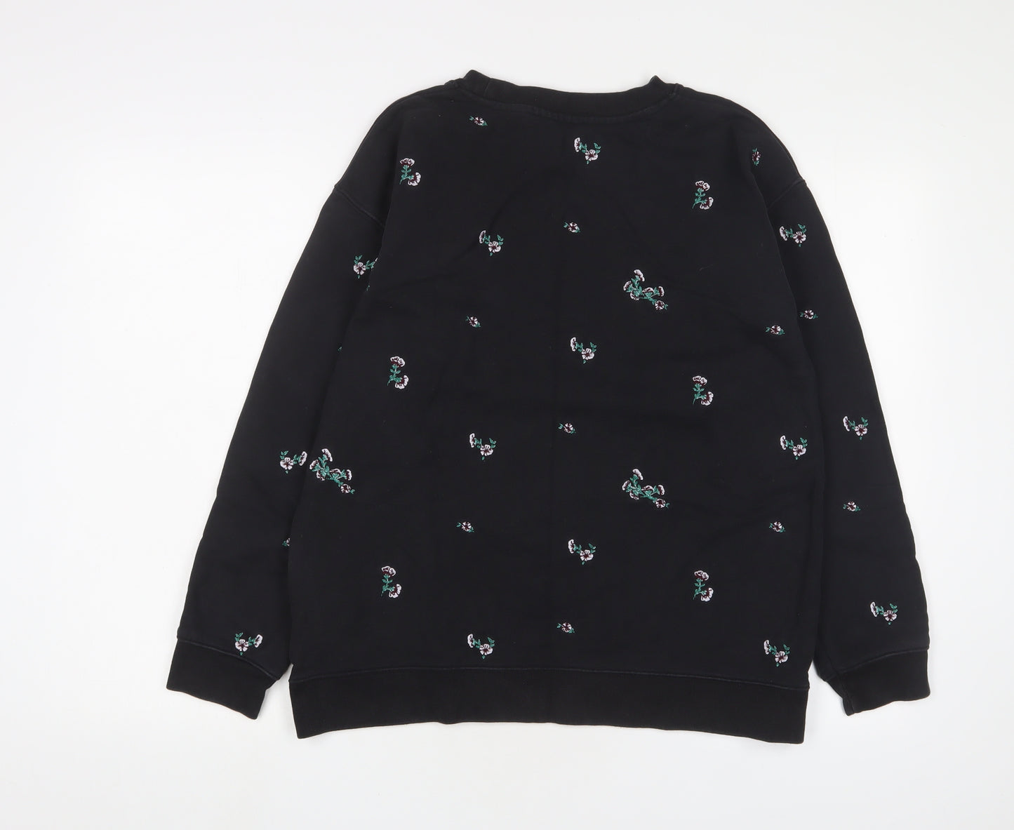 Levi's Womens Black Floral Cotton Pullover Sweatshirt Size M Pullover - Embroidered