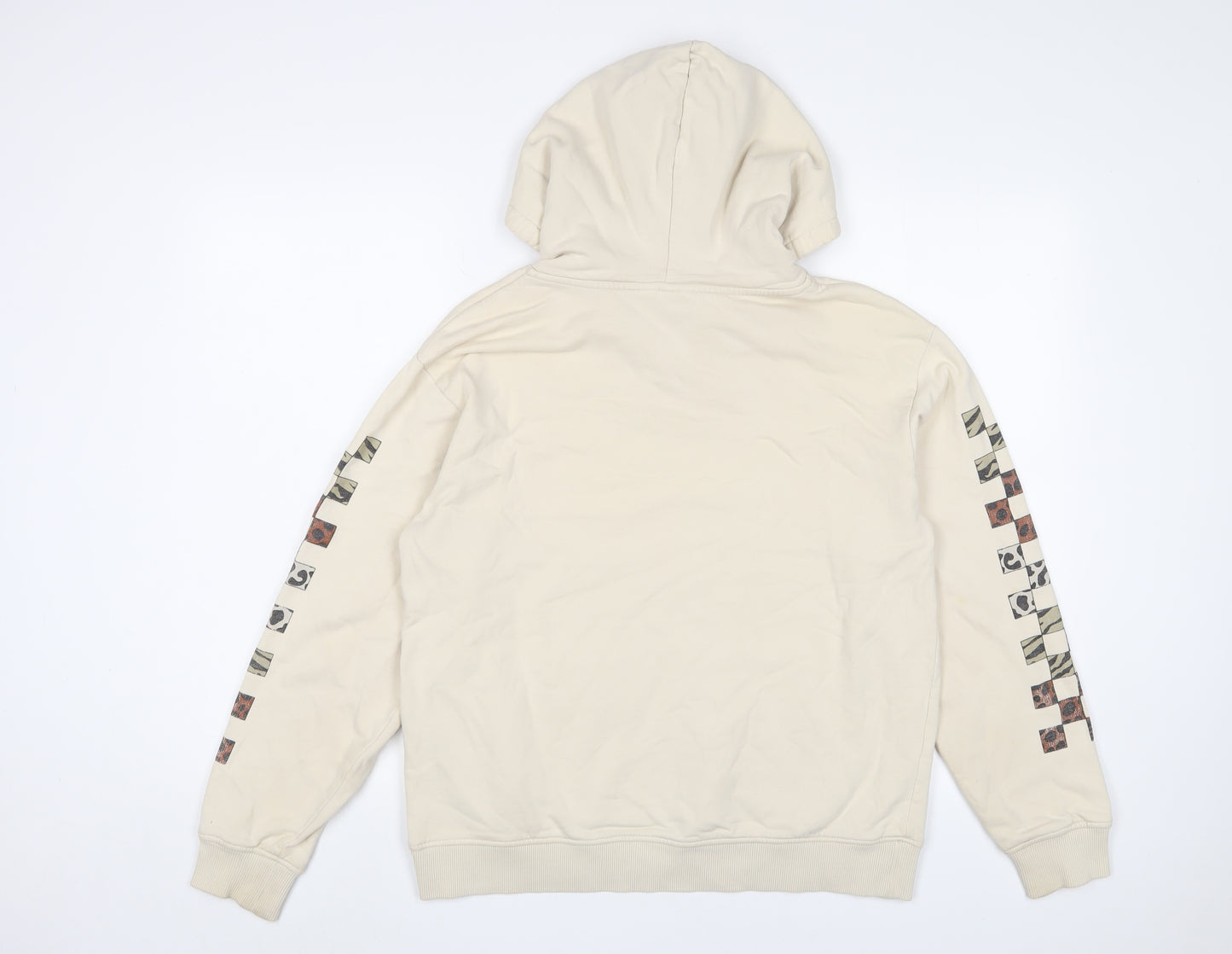 VANS Womens Beige Cotton Pullover Hoodie Size M Pullover - Logo