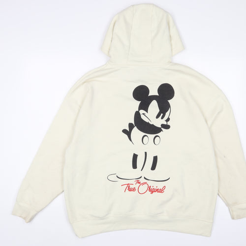 Disney Womens Beige Cotton Pullover Hoodie Size S Pullover - Mickey Mouse