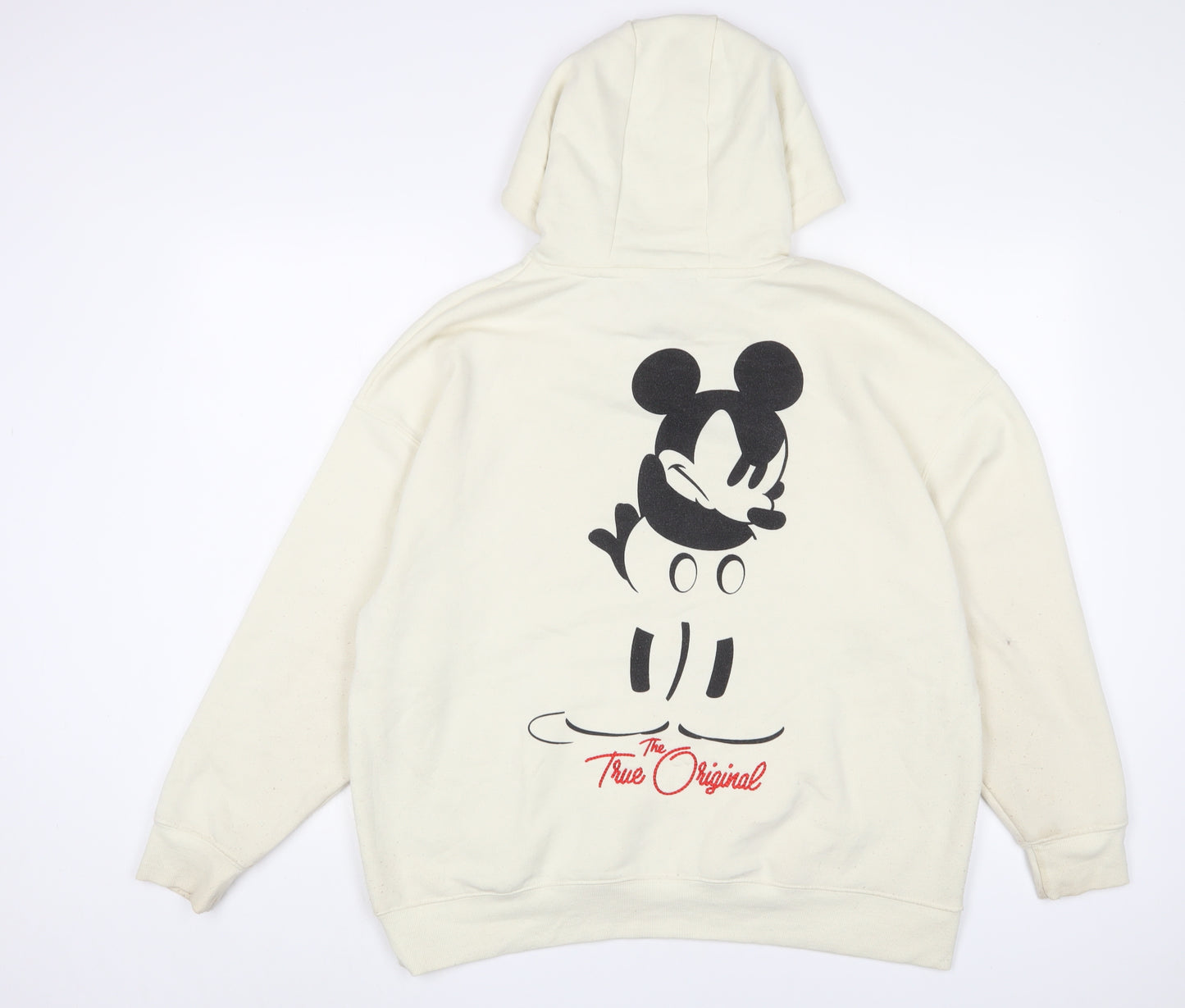 Disney Womens Beige Cotton Pullover Hoodie Size S Pullover - Mickey Mouse