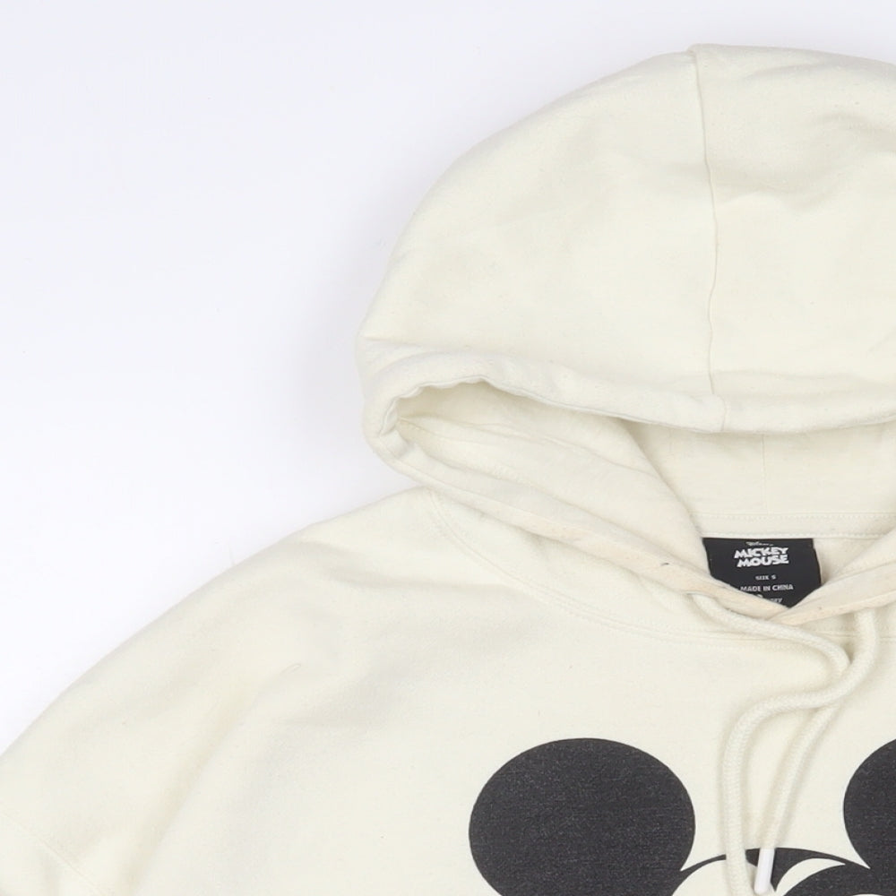 Disney Womens Beige Cotton Pullover Hoodie Size S Pullover - Mickey Mouse