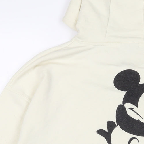 Disney Womens Beige Cotton Pullover Hoodie Size S Pullover - Mickey Mouse