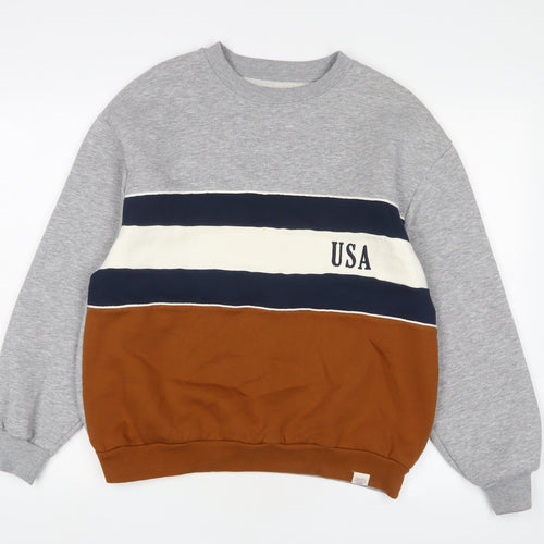 Pacific Republic Womens Multicoloured Striped Cotton Pullover Sweatshirt Size S Pullover - USA