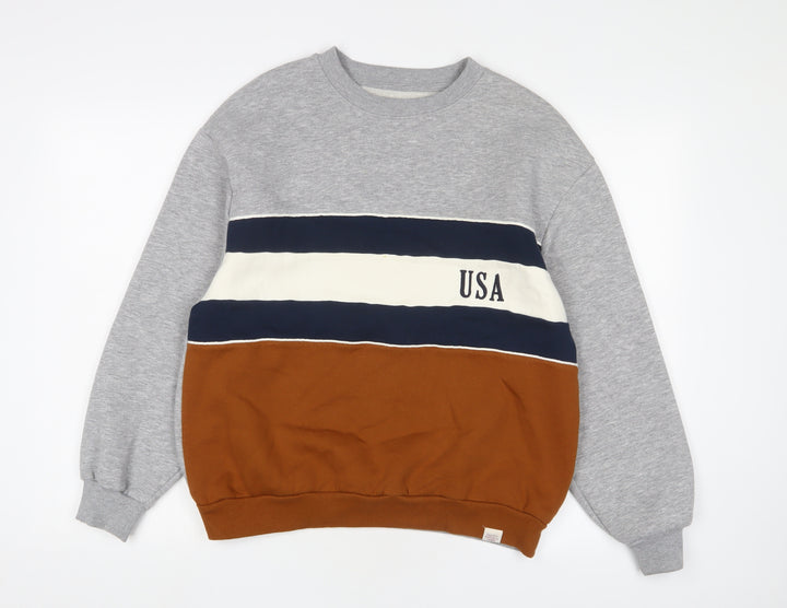 Pacific Republic Womens Multicoloured Striped Cotton Pullover Sweatshirt Size S Pullover - USA