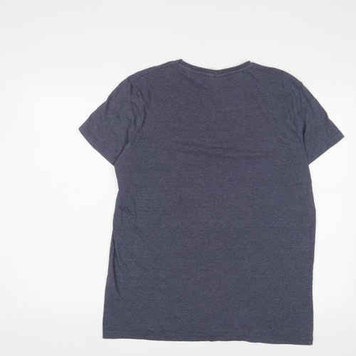 Marvel Mens Blue Cotton T-Shirt Size L Crew Neck