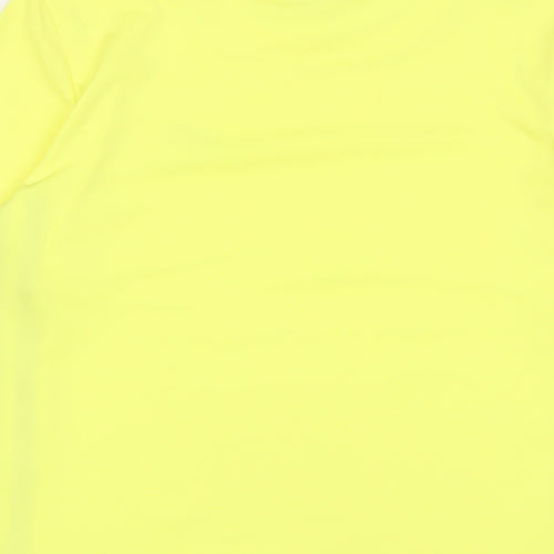 Lotto Mens Yellow Polyester Basic T-Shirt Size M Crew Neck Pullover - Logo
