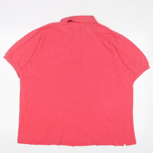 Lacoste Mens Pink Cotton Polo Size XL Collared Button - Etimated size