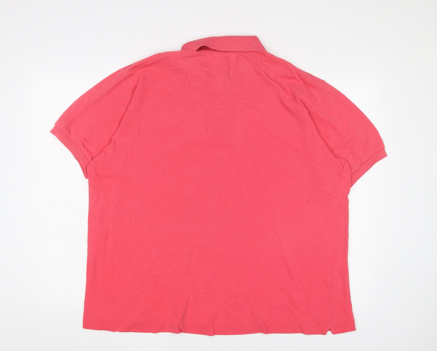 Lacoste Mens Pink Cotton Polo Size XL Collared Button - Etimated size