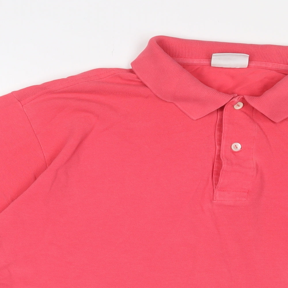 Lacoste Mens Pink Cotton Polo Size XL Collared Button - Etimated size