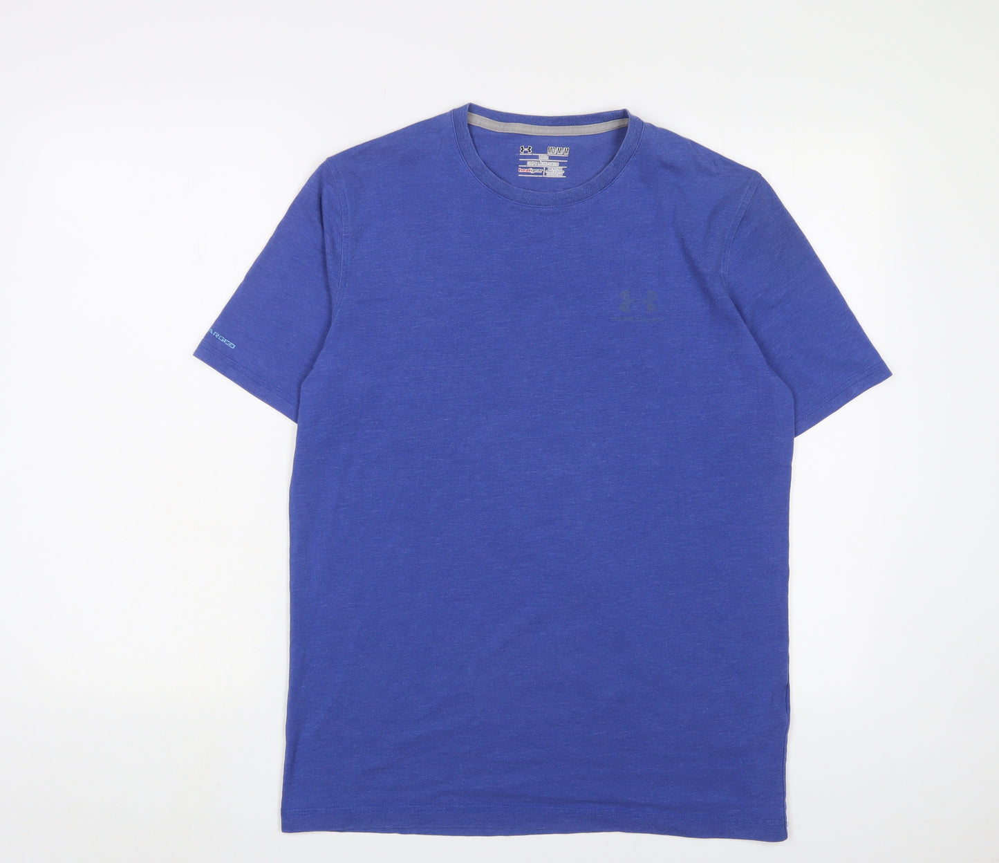Under armour Mens Blue Cotton T-Shirt Size M Crew Neck - Logo