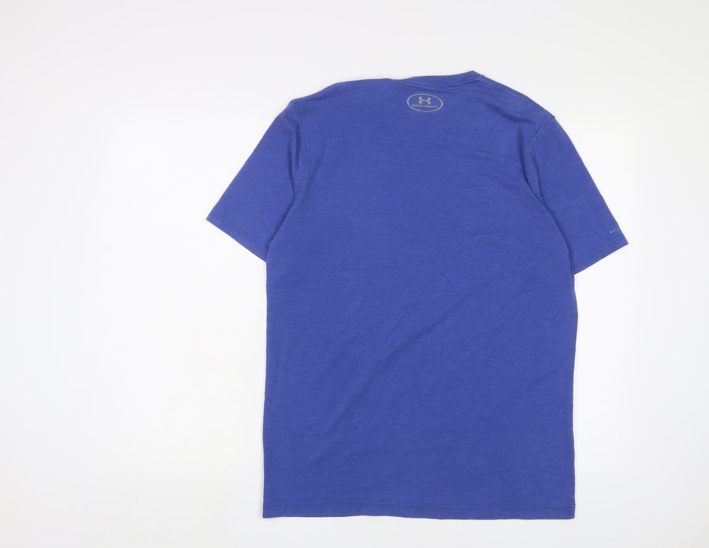 Under armour Mens Blue Cotton T-Shirt Size M Crew Neck - Logo