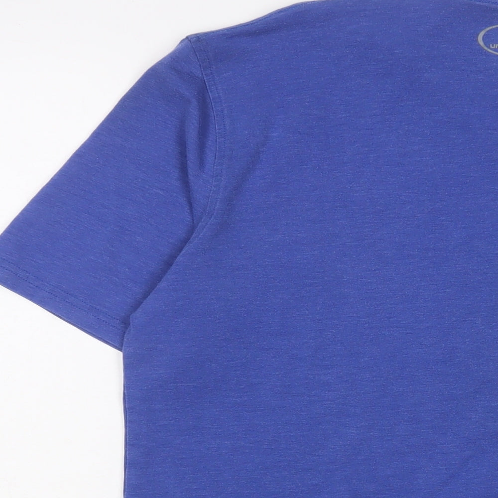 Under armour Mens Blue Cotton T-Shirt Size M Crew Neck - Logo