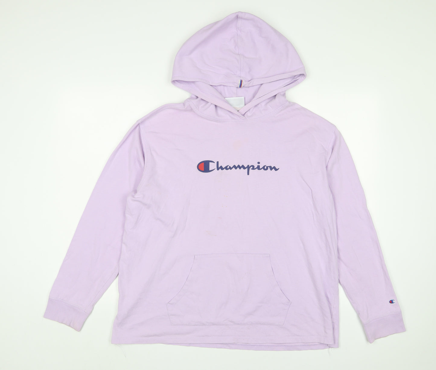 Champion Womens Purple Cotton Pullover Hoodie Size XL Pullover - Logo, Embroidered
