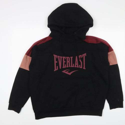 Everlast Womens Black Cotton Pullover Hoodie Size 12 Pullover - Logo