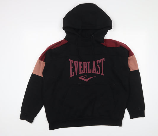 Everlast Womens Black Cotton Pullover Hoodie Size 12 Pullover - Logo