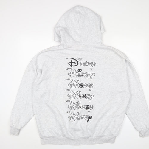 Disney Mens Grey Cotton Pullover Hoodie Size XL - Logo