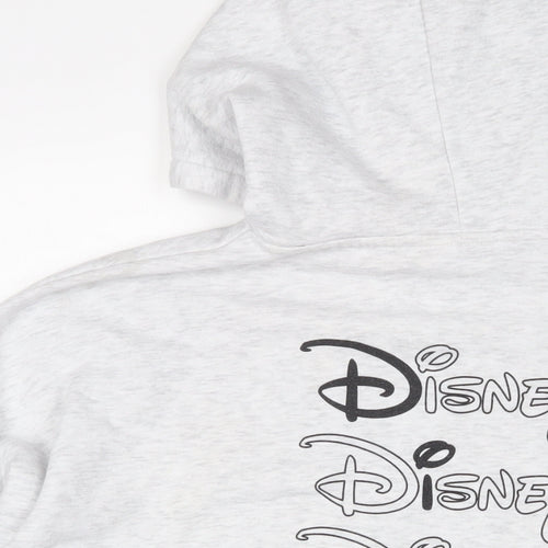 Disney Mens Grey Cotton Pullover Hoodie Size XL - Logo