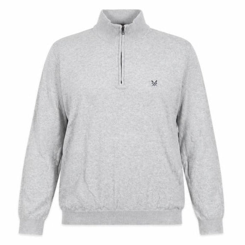 Crew Clothing Womens Grey High Neck Cotton Pullover Jumper Size L - Logo, Embroidered