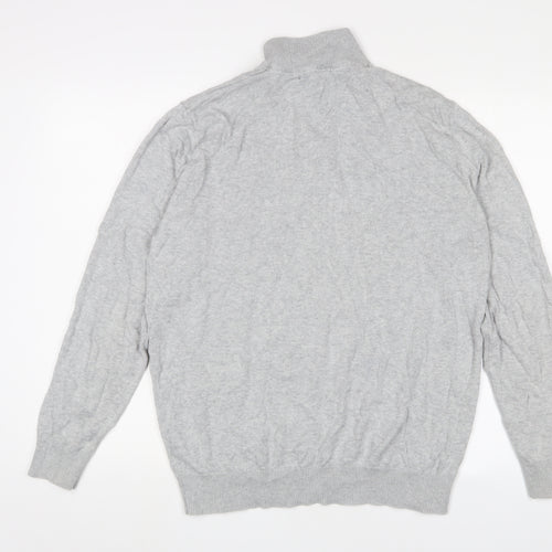 Crew Clothing Womens Grey High Neck Cotton Pullover Jumper Size L - Logo, Embroidered
