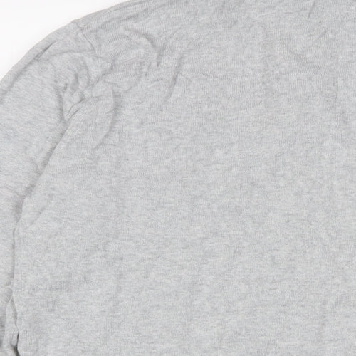 Crew Clothing Womens Grey High Neck Cotton Pullover Jumper Size L - Logo, Embroidered