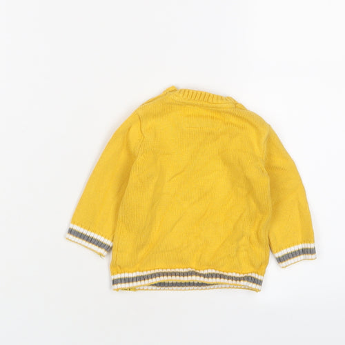 Harry Potter Baby Yellow Cotton Pullover Jumper Size 3-6 Months Button - Embroidered