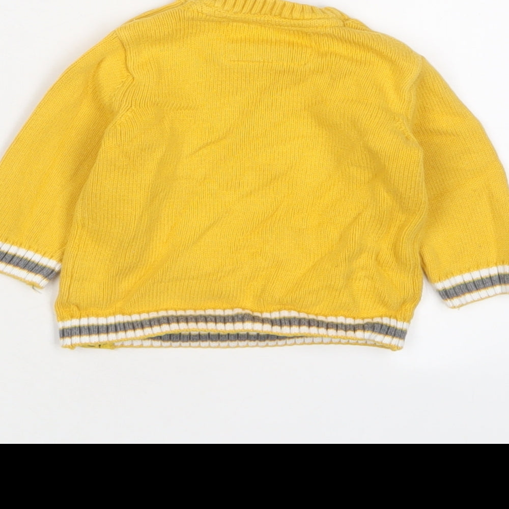 Harry Potter Baby Yellow Cotton Pullover Jumper Size 3-6 Months Button - Embroidered