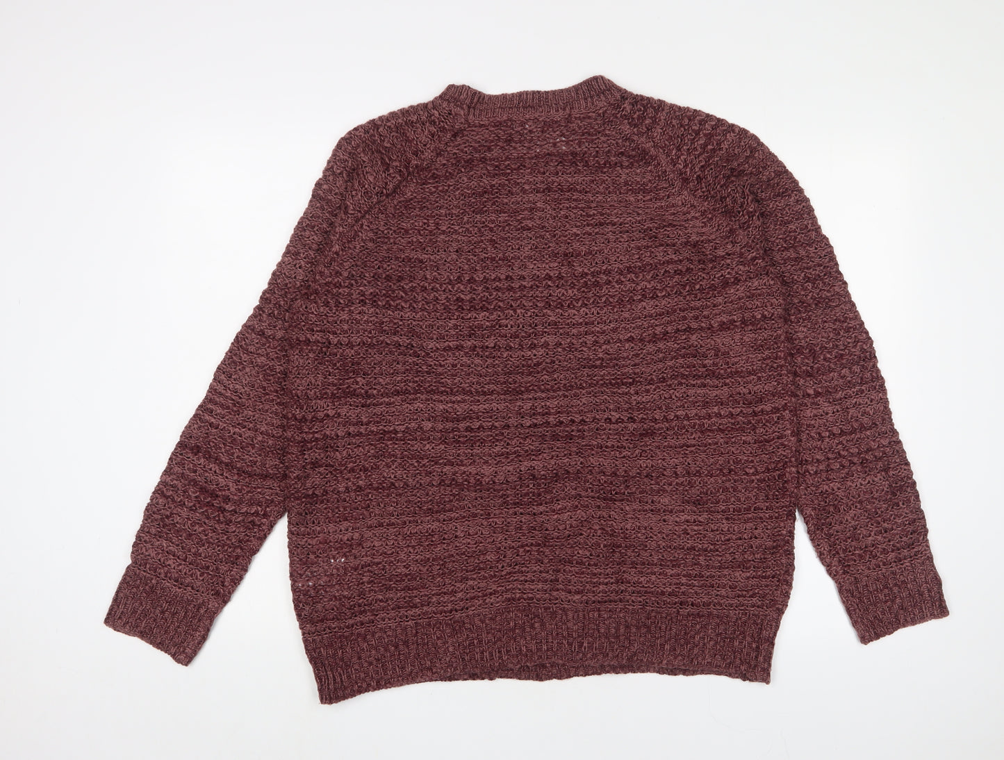 VERO MODA Womens Purple Crew Neck Acrylic Pullover Jumper Size L