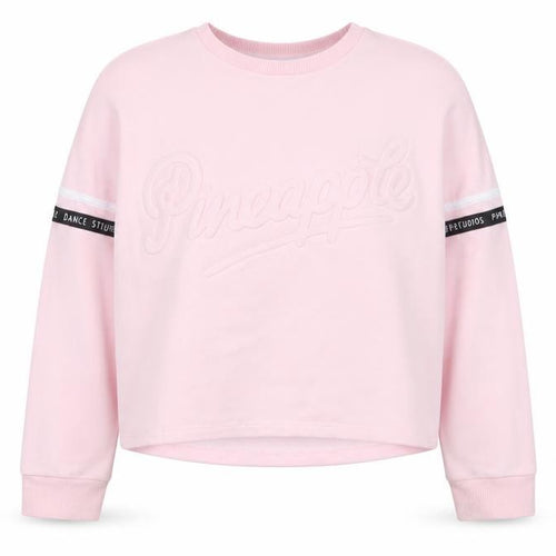 Pineapple Girls Pink Cotton Pullover Sweatshirt Size 9-10 Years Pullover - Logo, Embroidered