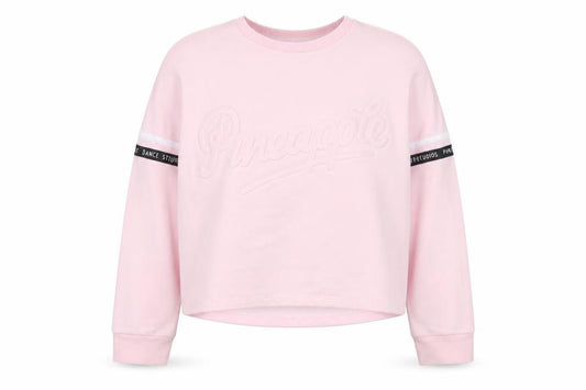 Pineapple Girls Pink Cotton Pullover Sweatshirt Size 9-10 Years Pullover - Logo, Embroidered