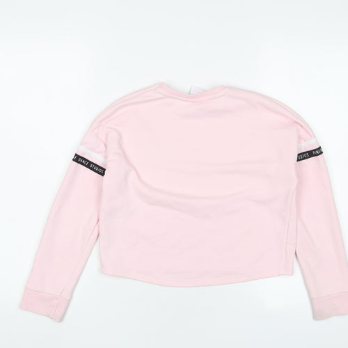 Pineapple Girls Pink Cotton Pullover Sweatshirt Size 9-10 Years Pullover - Logo, Embroidered