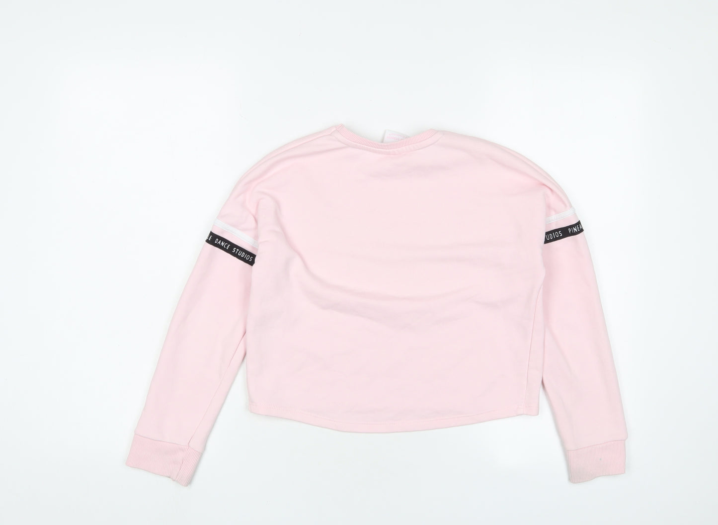Pineapple Girls Pink Cotton Pullover Sweatshirt Size 9-10 Years Pullover - Logo, Embroidered