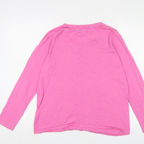 Gap Womens Pink Cotton Basic T-Shirt Size L Crew Neck