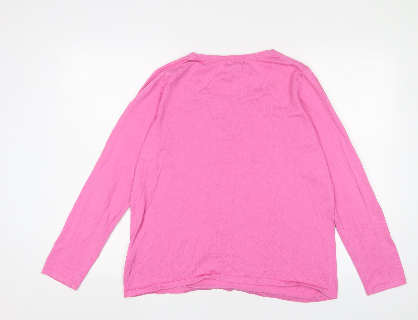 Gap Womens Pink Cotton Basic T-Shirt Size L Crew Neck
