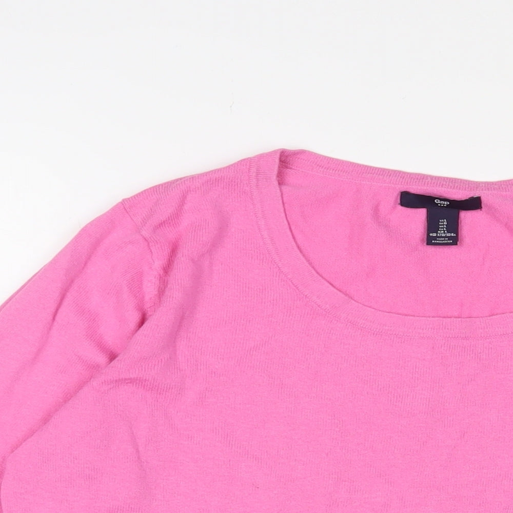 Gap Womens Pink Cotton Basic T-Shirt Size L Crew Neck