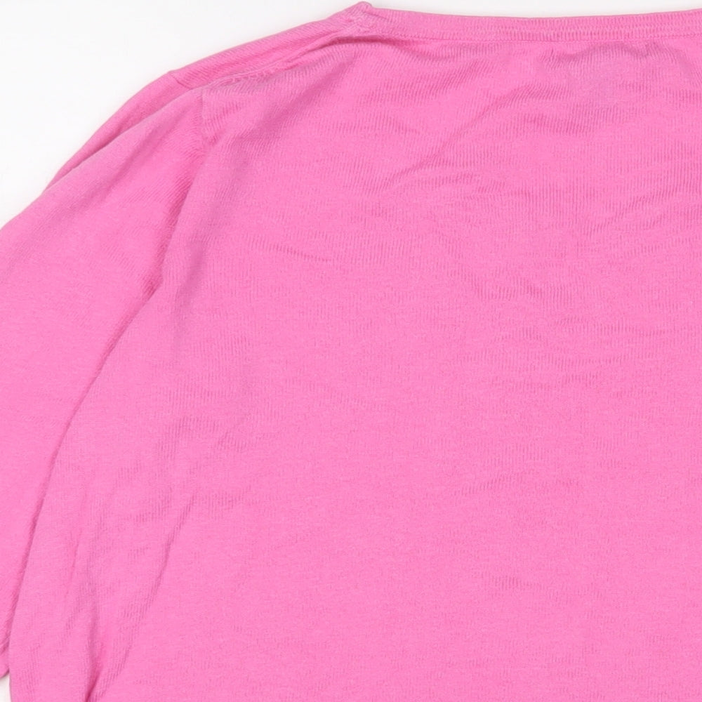 Gap Womens Pink Cotton Basic T-Shirt Size L Crew Neck