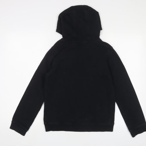 Nike Boys Black Cotton Pullover Hoodie Size 11-12 Years Pullover - Logo, Embroidered