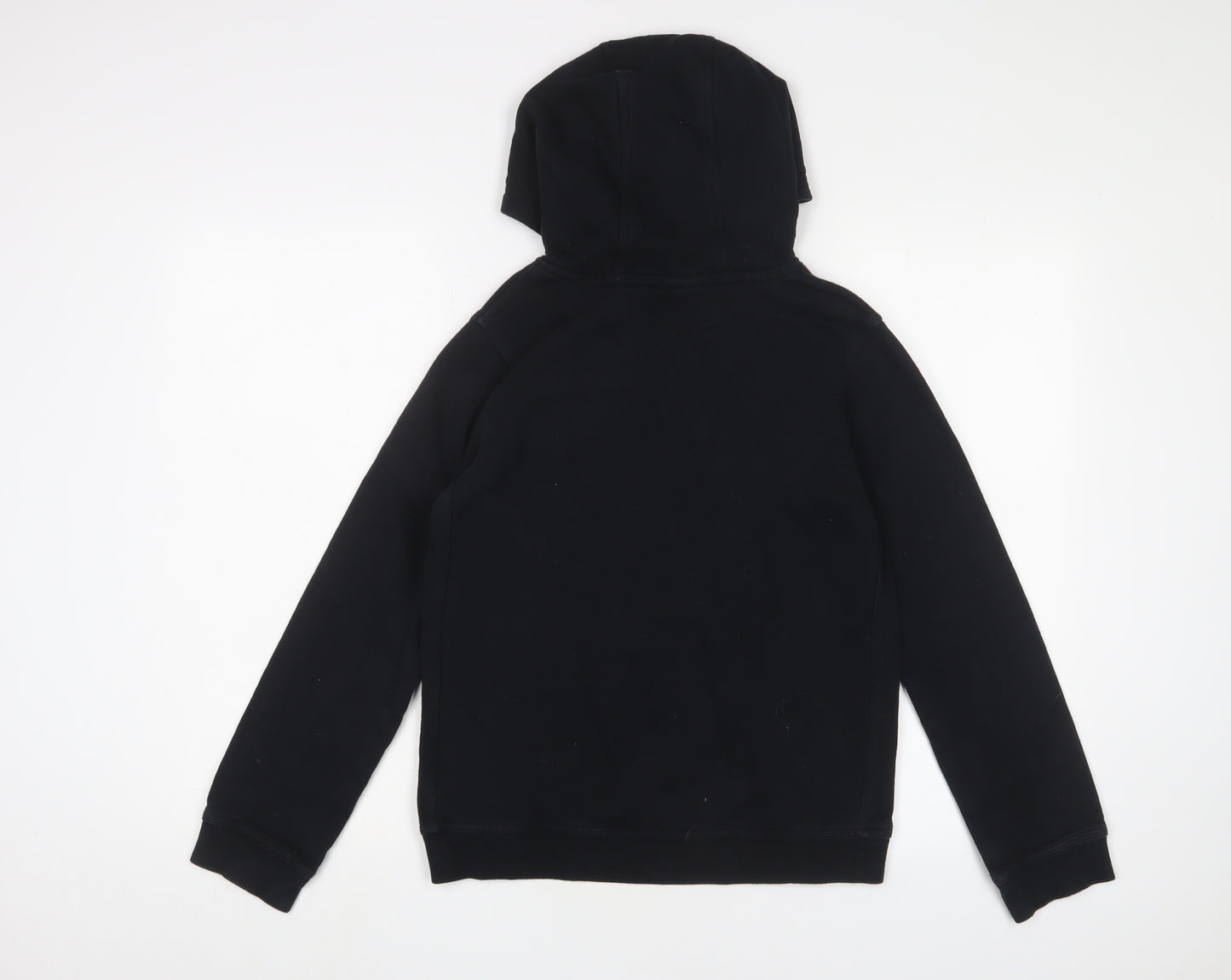 Nike Boys Black Cotton Pullover Hoodie Size 11-12 Years Pullover - Logo, Embroidered