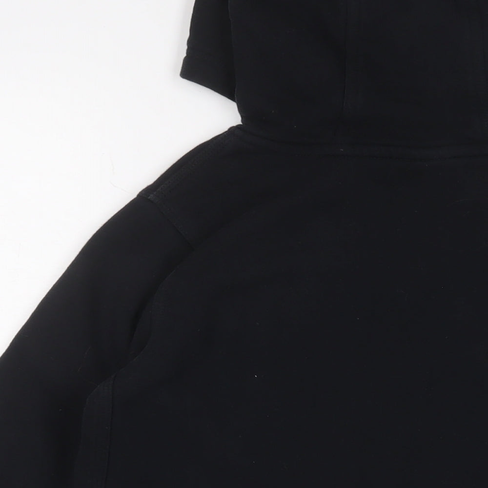 Nike Boys Black Cotton Pullover Hoodie Size 11-12 Years Pullover - Logo, Embroidered