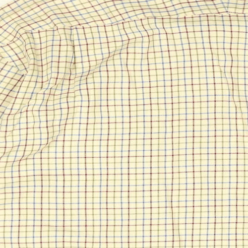 Hoggs of Fife Mens White Geometric Cotton Button-Up Size XL Collared Button