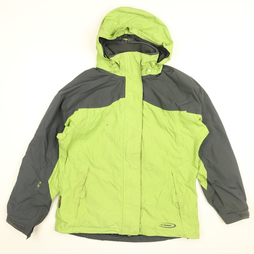 Mountain Life Womens Green Rain Coat Coat Size 12 Zip