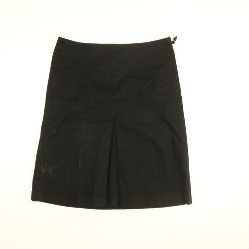 Gap Womens Black Cotton Flare Skirt Size 8 Zip